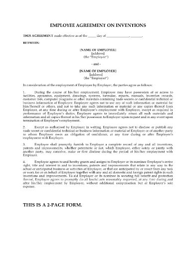 Employee Inventions Agreement
