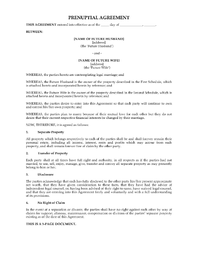 UK Prenuptial Agreement