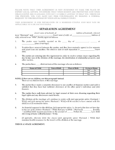 New Zealand Separation Agreement