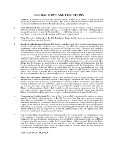 Picture of General Terms Governing Bid Solicitations