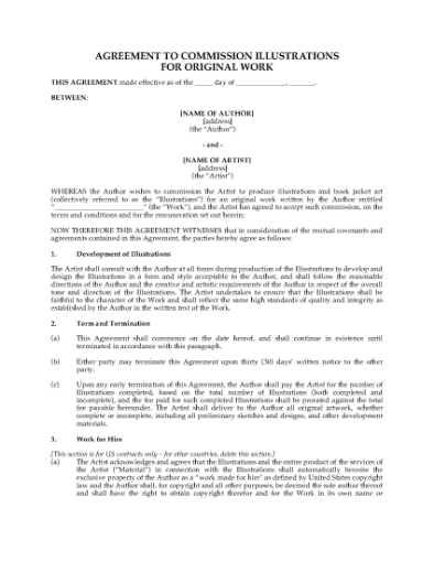 Picture of Illustration Commission Agreement - Fixed Fee