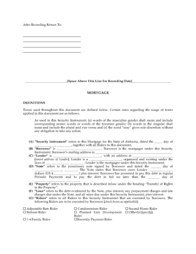 Picture of Alabama Mortgage