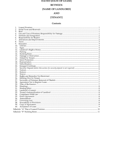 Picture of New Brunswick Standard Form Commercial Lease