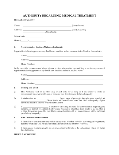 Picture of Nova Scotia Personal Directive