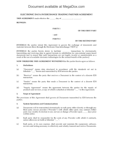 Picture of Electronic Data Interchange Agreement | Canada