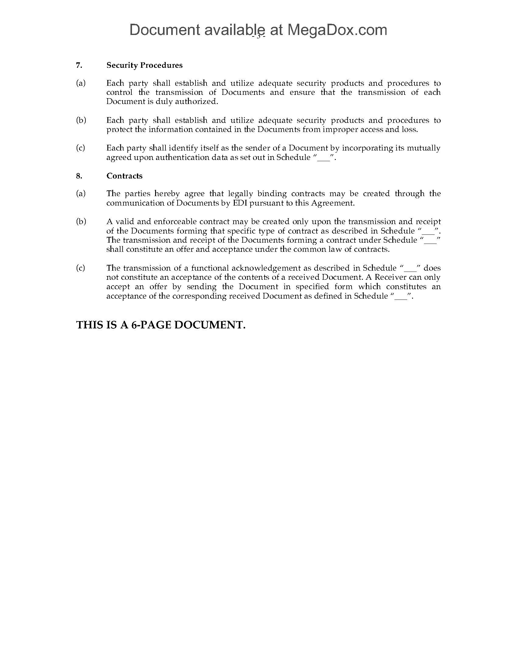 canada electronic data interchange agreement | MegaDox.com