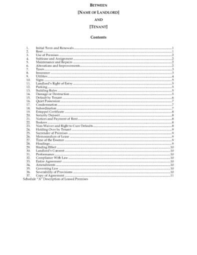 Picture of Alaska Commercial Lease Agreement