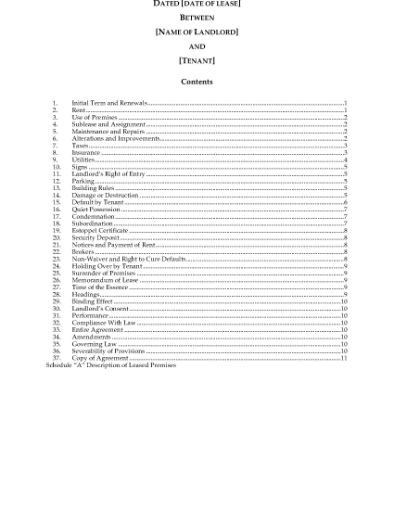 Picture of Arizona Commercial Lease Agreement