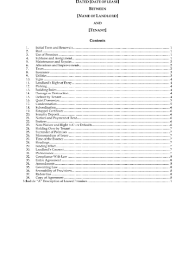 Picture of Florida Commercial Lease Agreement