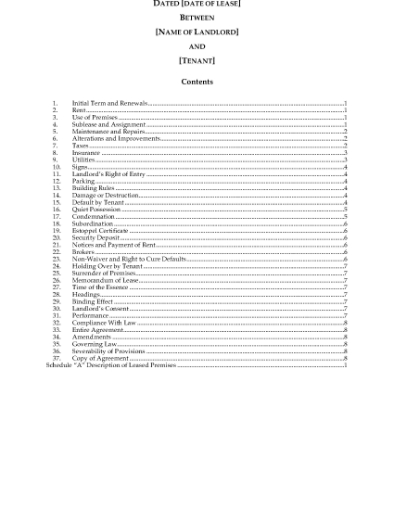 Picture of Massachusetts Commercial Lease Agreement