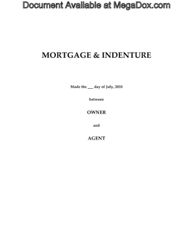 Picture of Alberta Syndicated Mortgage and Indenture