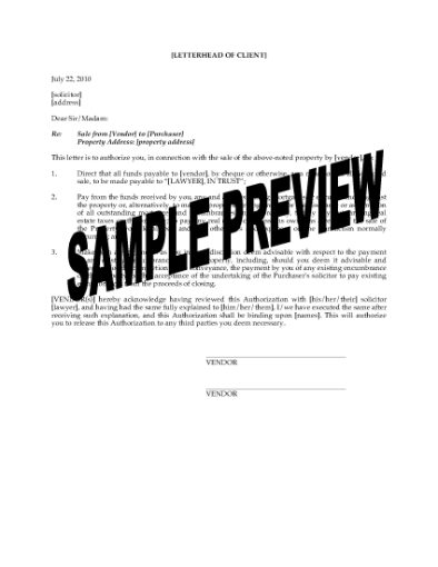 Picture of Nova Scotia Direction to Pay Proceeds from Sale of Property