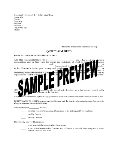Montana Quitclaim Deed (two persons to one person)