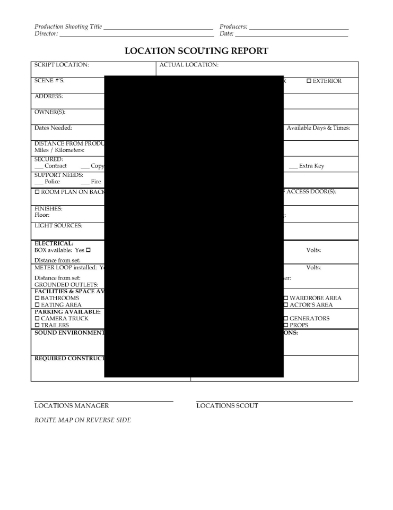 Film Location Scouting Report