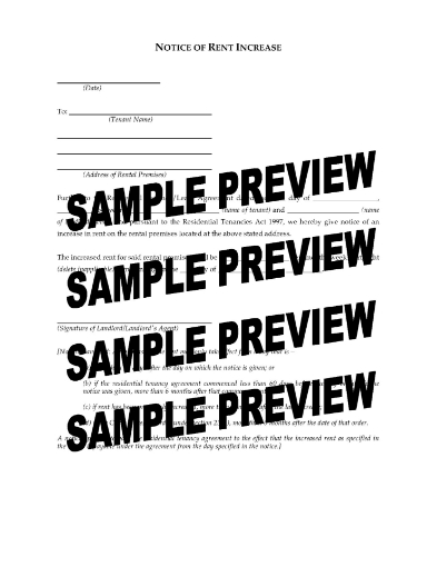 Tasmania Notice of Rent Increase