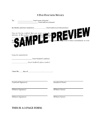 Louisiana 5 Day Eviction Notice