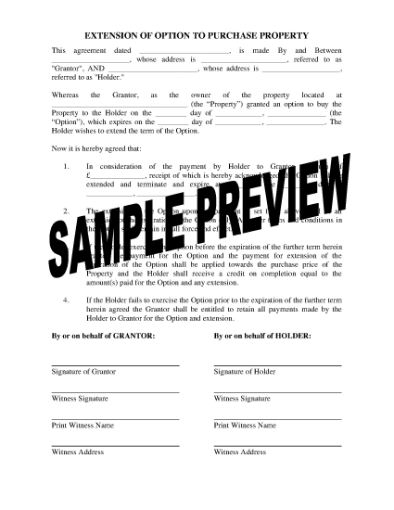 Picture of UK Extension of Option to Purchase Property
