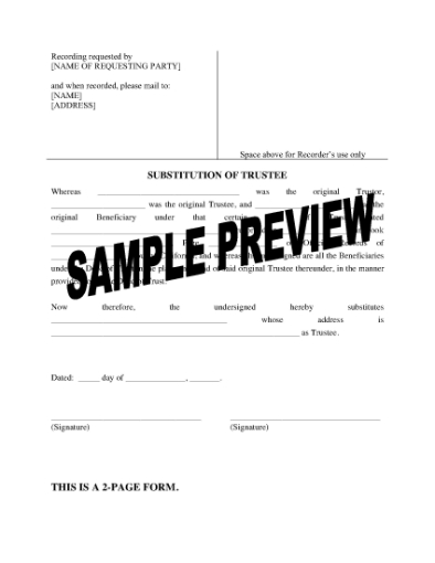 Picture of California Substitution of Trustee