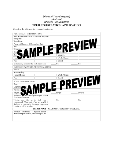 Picture of Tour Registration and Participation Agreement