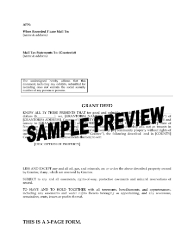 Picture of Nevada Grant Deed