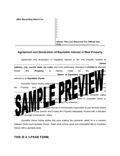 Picture of Mississippi Agreement and Declaration of Equitable Interest