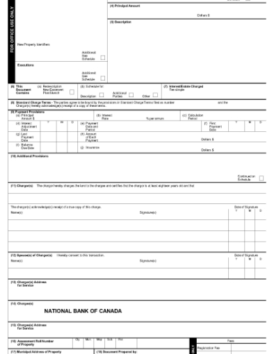 Picture of Ontario Form 2 Charge / Mortgage of Land