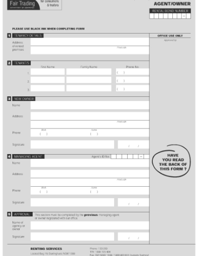 Picture of NSW Change of Managing Agent or Owner