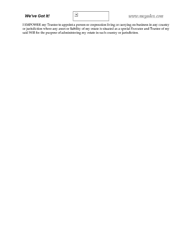 Will clause for administering assets outside of jurisdiction