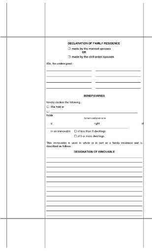 Quebec Declaration of Family Residence (English version)