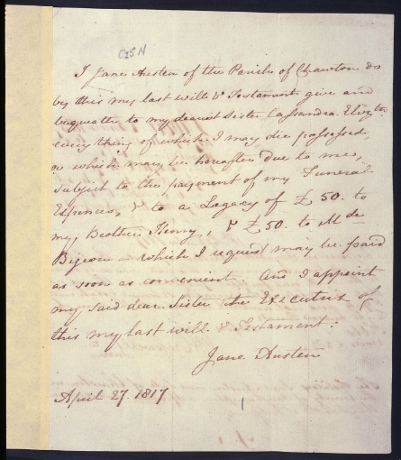 Picture of Jane Austen Last Will