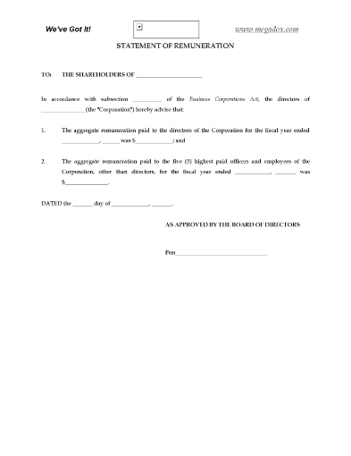 Statement of Director Remuneration