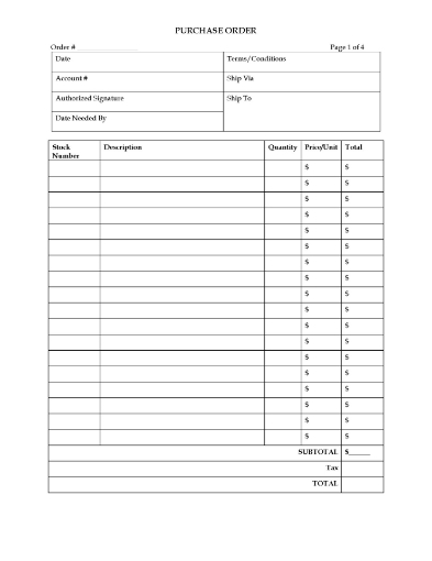Purchase Order Form
