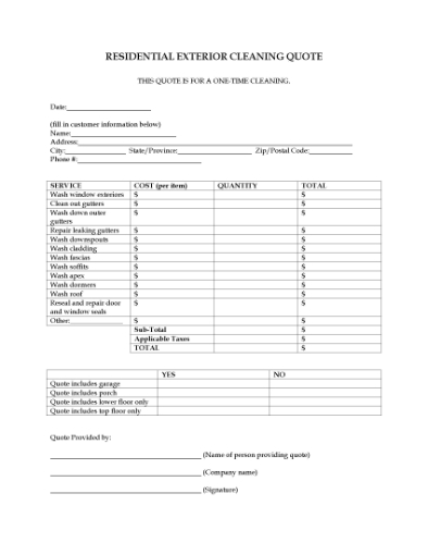 Picture of Exterior Cleaning Quote for Residential Building