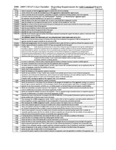 Picture of Appraisal Checklist under USPAP 2-2(a) (USA)