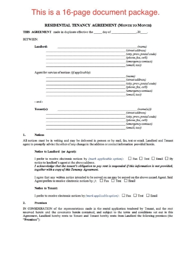 Picture of Saskatchewan Residential Tenancy Agreement (month to month)