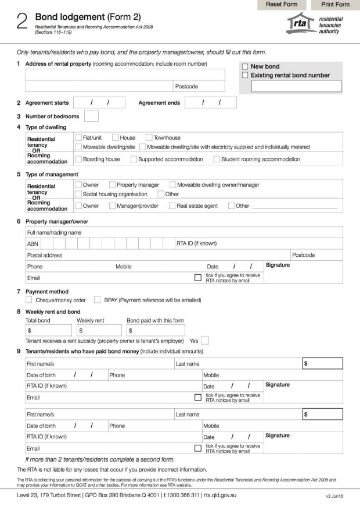 bond lodgement form