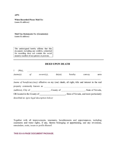 nevada deed upon death