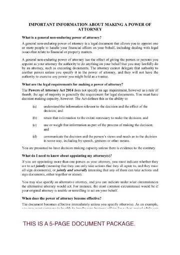 VIC general power of attorney