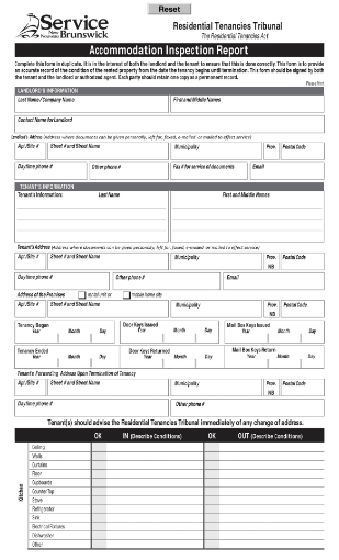 Picture of New Brunswick Accommodation Inspection Report
