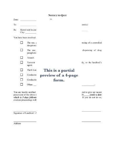 New Jersey Notice to Quit