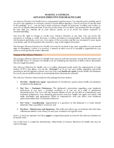 Georgia Advance Directive