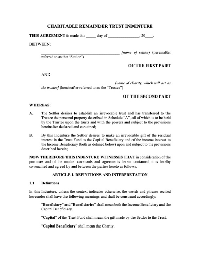 Canada Charitable Remainder Trust