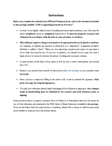 Alberta Estate Planning Forms Package