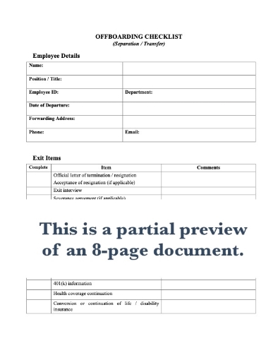 Picture of Employee Offboarding Checklist