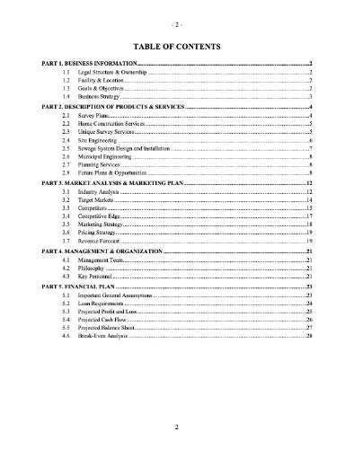 Land Surveyor Business Plan Template