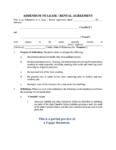 Picture of Minnesota Smoke-Free Lease Addendum