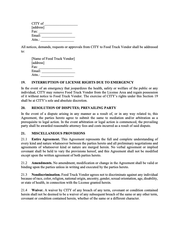 colorado food truck vendor agreement | MegaDox.com