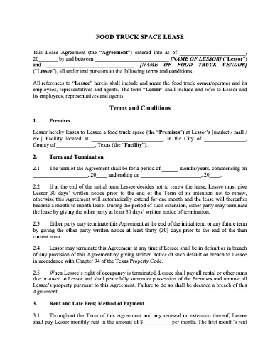 Picture of Texas Food Truck Space Lease