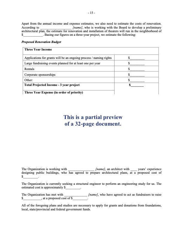Theater Business Plan Template | MegaDox.com