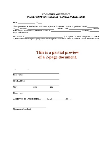 Connecticut Lease Co-Signer Agreement